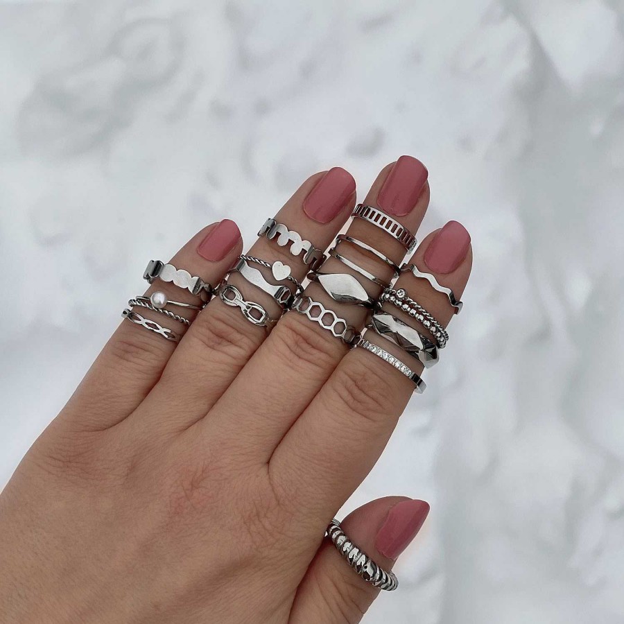 Ringen Finaste | Ring Croissant Kleur Zilver