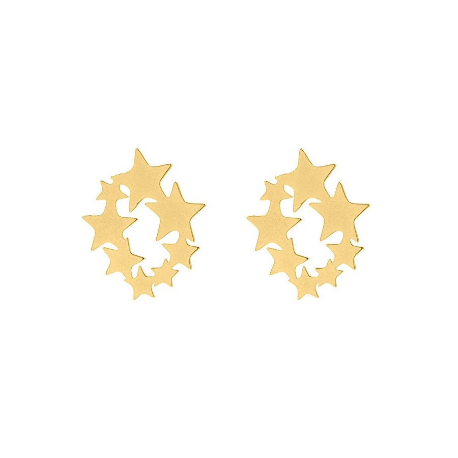 Oorbellen Finaste | Statement Stud Oorbellen Sterren Goud Kleurig