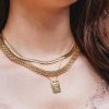 Kettingen Finaste | Ketting Platte Chain Goud Kleurig