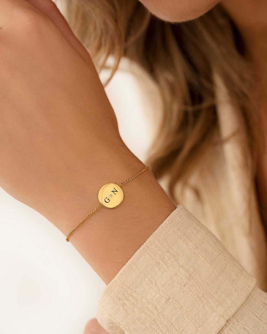 Armbanden Finaste | Armband 2 Initials Exclusive Goudkleurig