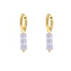 Oorbellen Finaste | Earrings Triple Stones Lilac Goldplated