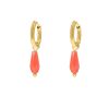 Oorbellen Finaste | Oorbellen Neon Coral Goudkleurig