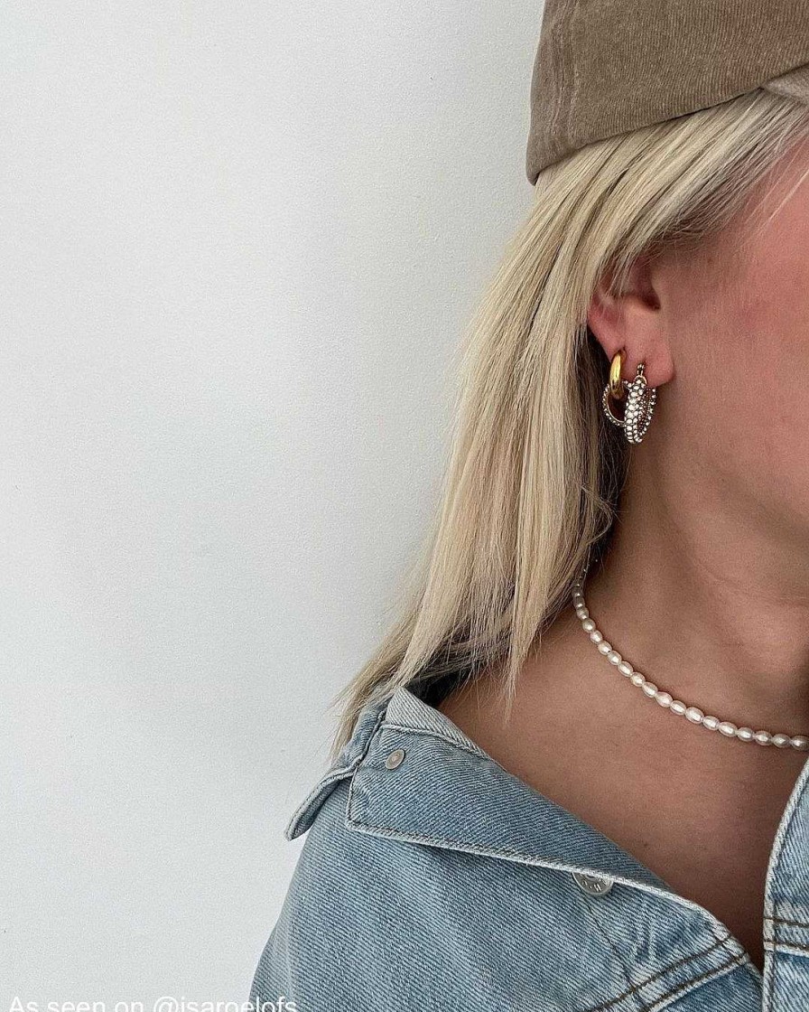 Kettingen Finaste | Parel Ketting Kort Kleur Goud