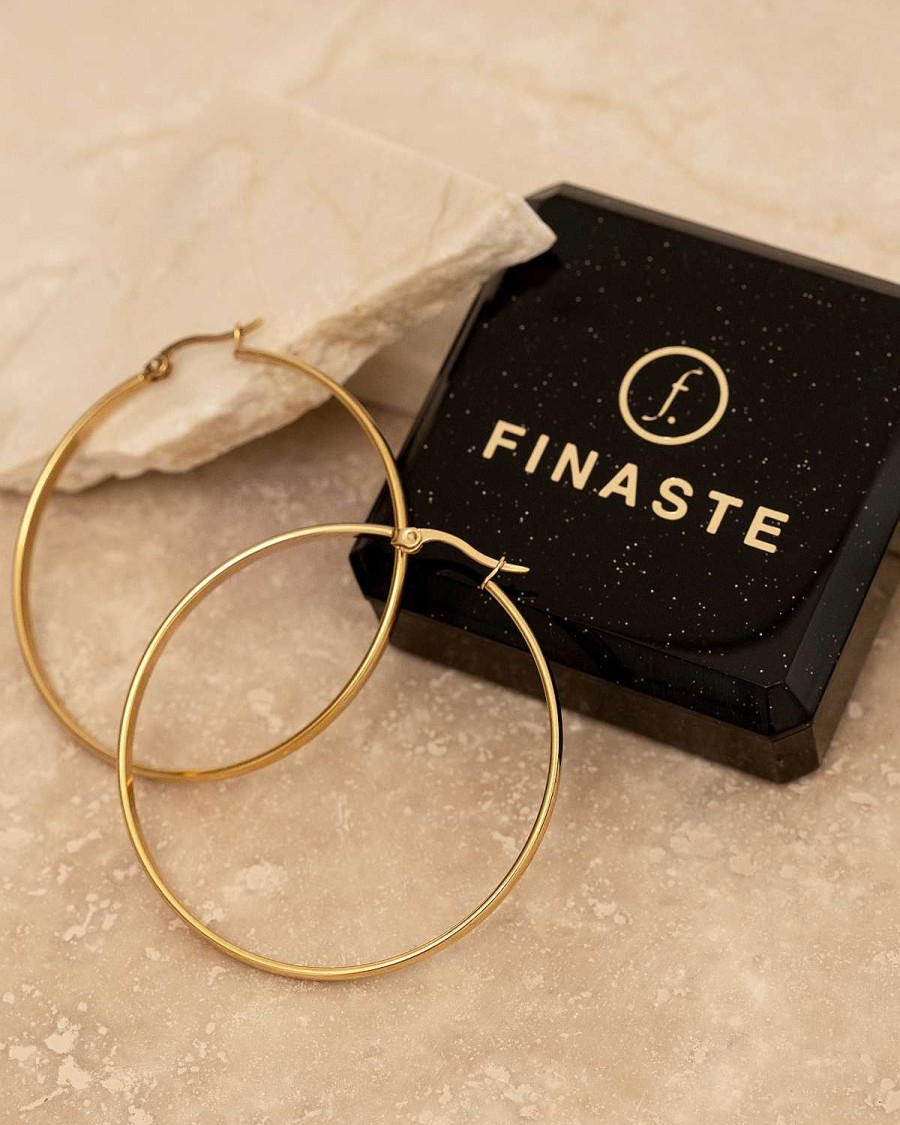 Oorbellen Finaste | Big Hoop Earrings Goldplated