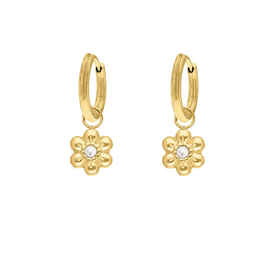 Oorbellen Finaste | Earrings Daisy Pearl Goldplated