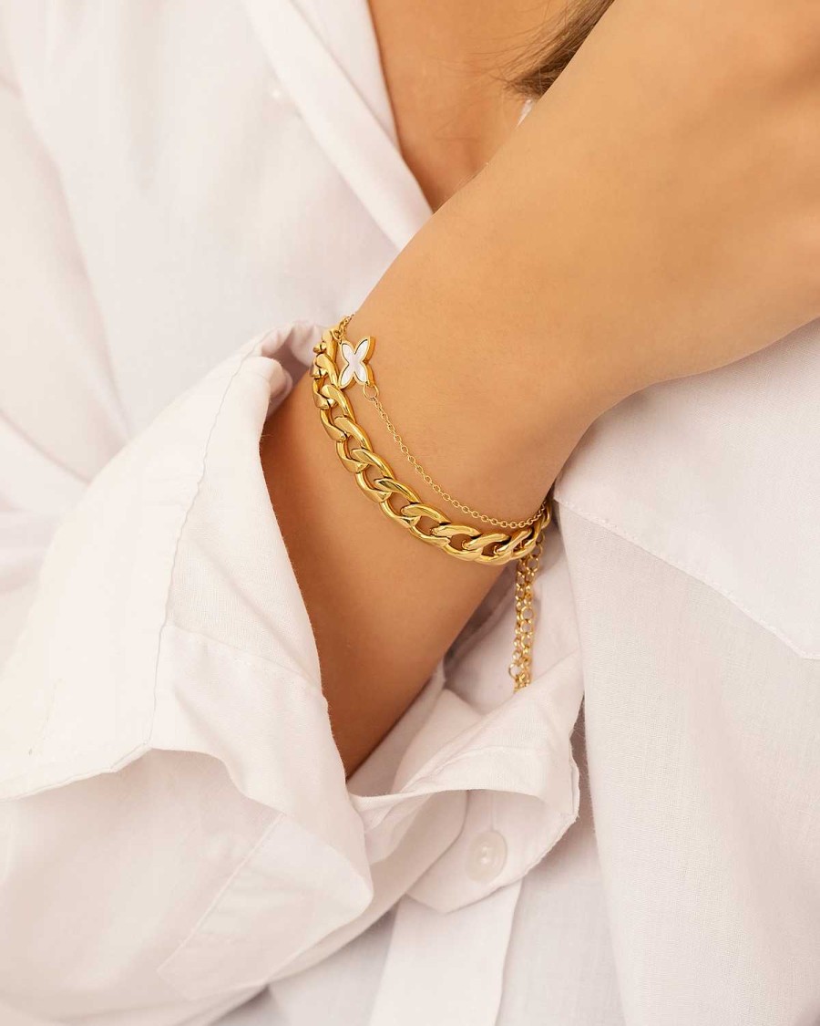 Armbanden Finaste | Exclusive Sea Shell Bracelet Goldplated